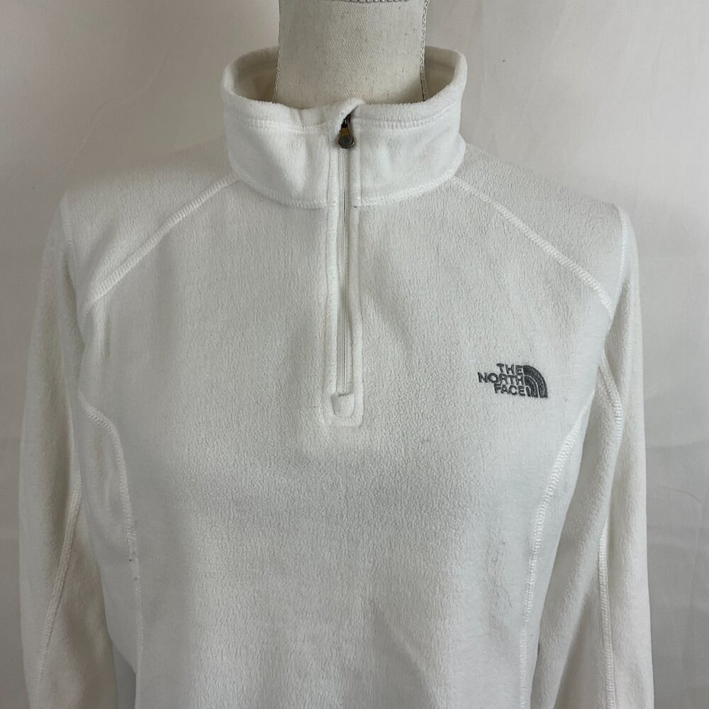 The North Face Fleece Pullover Women's L White Long Sleeve Quarter Zip - Picture 3 of 13